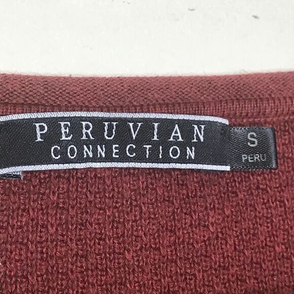Peruvian Collection Sz S Maroon Sweater - Picture 4 of 8